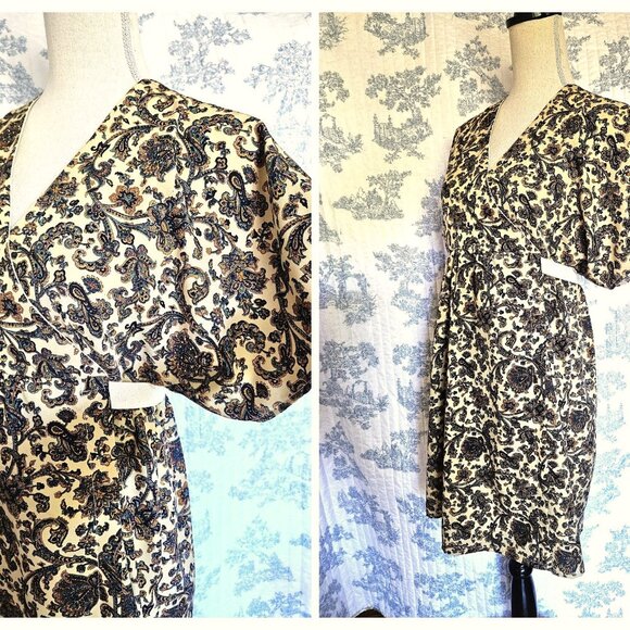 Sz S to M Kimono Sleeve Wrap Dress Tan NEW - Picture 7 of 10